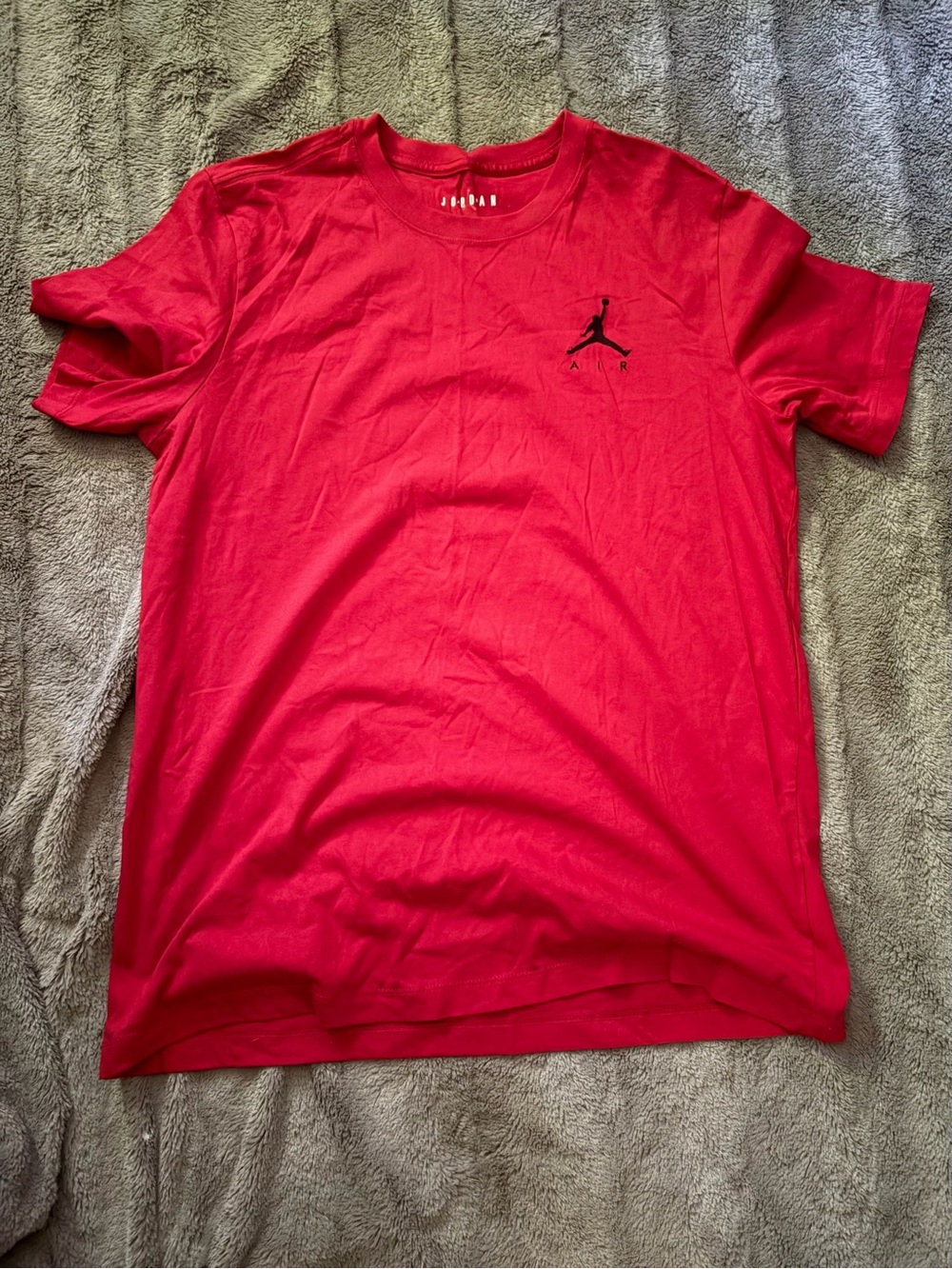 Jordan Red Short-Sleeve Crewneck T-Shirt with Black Jumpman